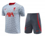 2023-2024 Liverpool Light Grey Football Training Set (Shirt + Short) Men's