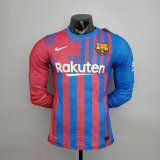 2021-2022 Barcelona Home Long Sleeve Men's Football Shirt #Player Version