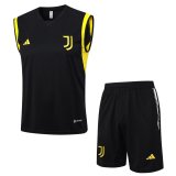 2023-2024 Juventus Black Football Training Set (Singlet + Short) Men's