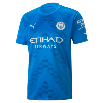 2022-2023 Manchester City Goalkeeper Blue Football Shirt Men's