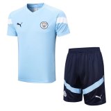 2022-2023 Manchester City Light Blue Football Training Set (Shirt + Short) Men's