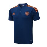 2022-2023 Manchester United Deep Blue Football Polo Shirt Men's