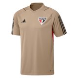 2023-2024 Sao Paulo FC Khaki Football Training Shirt Men's #Pre Match