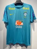 2022 Brazil Sky Blue Short Football Training Shirt Men's