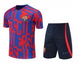 2022-2023 Barcelona Blue - Red Football Training Set (Shirt + Short) Men's