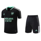 2021-2022 Arsenal Black Football Training Set (Shirt + Short) Men's