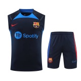 2022-2023 Barcelona Navy Football Training Set (Singlet + Short) Men's