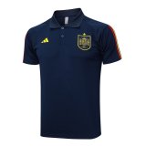 2023 Spain Navy Football Polo Shirt Men's