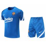 2021-2022 Barcelona Blue Football Training Set (Shirt+Short) Men's