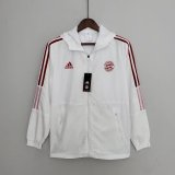 2022-2023 Bayern Munich White All Weather Windrunner Football Jacket Shirt Men's