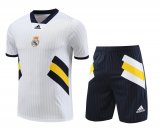 2023-2024 Real Madrid White Football Training Set (Shirt + Short) Men's