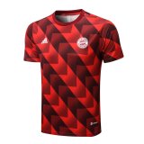 2022-2023 Bayern Munich Red - Black II Short Football Training Shirt Men's