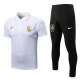 2022-2023 Brazil White Football Training Set (Polo + Pants) Men's