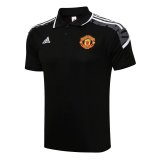 2021-2022 Manchester United UEFA Black Football Polo Shirt Men's