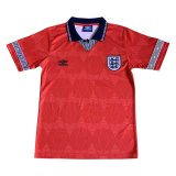 1990 England Away Red Football Shirt Men's #Retro