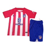 2023-2024 Atletico Madrid Home Football Set (Shirt + Short) Children's