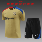 2024-2025 Barcelona Gold Football Training Set (Shirt + Short) Children's
