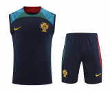 2022-2023 Portugal Navy Football Training Set (Singlet + Short) Men's