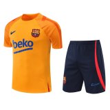 2022-2023 Barcelona Orange Short Football Training Set ( Shirt + Short ) Men's