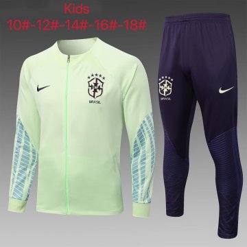 2022 Brazil Green Football Training Set (Jacket + Pants) Children's