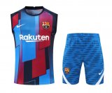 2022-2023 Barcelona Blue Football Training Set (Singlet + Short) Men's