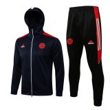 2021-2022 Bayern Munich Hoodie Royal Football Training Set (Jacket + Pants) Men's