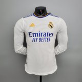 2021-2022 Real Madrid Home Long Sleeve Men's Football Shirt #Player Version