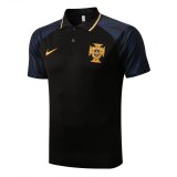 2022 Portugal Black Football Polo Shirt Men's