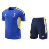 2021-2022 Juventus Blue Football Training Set (Shirt + Short) Men's