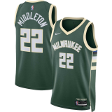 Male Milwaukee Bucks Icon Edition Jersey 2022-2023 Hunter Green Khris Middleton #22
