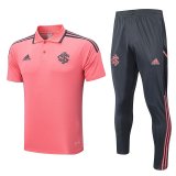 2022-2023 SC Internacional Pink Football Training Set (Polo + Pants) Men's