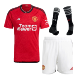 2023-2024 Manchester United Home Football Set (Shirt + Short + Socks) Men's #Player Version
