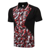 2021-2022 AC Milan All Red Patchwork Football Polo Shirt Men's