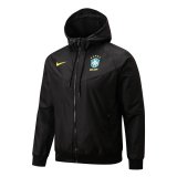 2022 Brazil Black All Weather Windrunner Football Jacket Men's