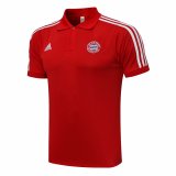 2021-2022 Bayern Munich Red Football Polo Shirt Men's