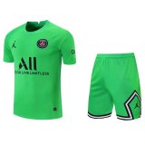 2021-2022 PSG Goalkeeper Green Men's Football Shirt (Shirt + Shorts)