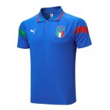 2023 Italy Blue Soccer Polo Shirt Men's