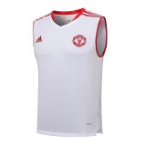 2021-2022 Manchester United White Football Singlet Shirt Men's