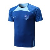 2022-2023 Atletico Madrid Blue Short Football Training Shirt Men's