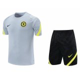 2021-2022 Chelsea Grey Football Training Set (Jersey + Short) Men's
