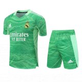 2022-2023 Real Madrid Goalkeeper Green Football Shirt (Shirt + Short) Men's