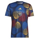 2022 Spain Blue Football Training Shirt Men's #Pre-Match