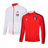 2023-2024 Sao Paulo FC Full-Zip On-Field Team Logo Anthem Reversible All Weather Windrunner Football Jacket Men's