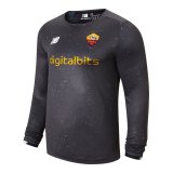 2021-2022 AS Roma Home Goalkeeper Black Long Sleeve Men's Football Shirt