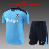 2024-2025 Chelsea Light Blue Football Training Set (Shirt + Short) Children's