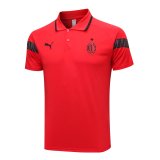 2023-2024 AC Milan Red Football Polo Shirt Men's