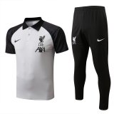 2022-2023 Liverpool Light Grey Football Training Set (Polo + Pants) Men's