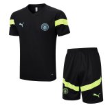 2022-2023 Manchester City Black Football Training Set (Shirt + Short) Men's
