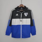 2022-2023 Sao Paulo FC Black&White&Blue All Weather Windrunner Football Jacket Shirt Men's