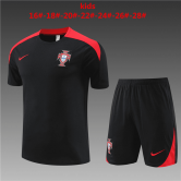 2023-2024 Portugal Black Football Training Set (Shirt + Short) Children's
